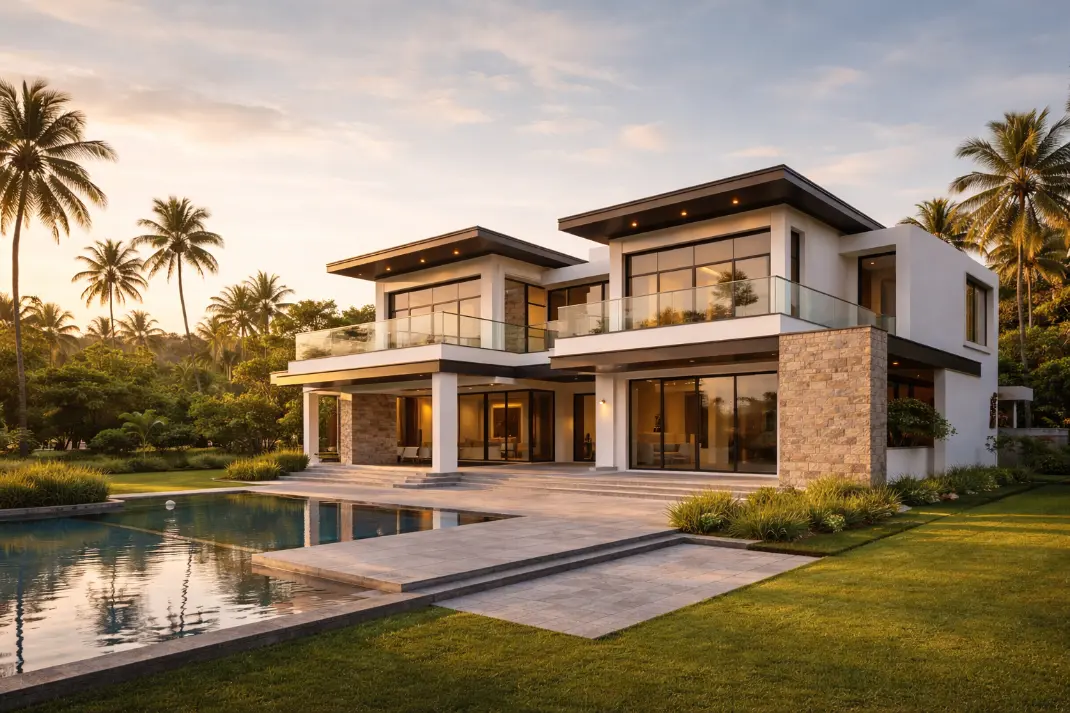 Luxury villa construction project in Kochi by Global Contracts Pvt Ltd